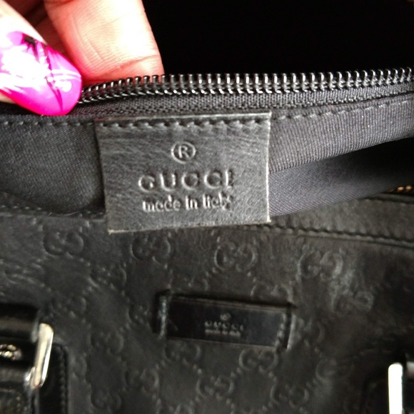 Authentic Black Gucci Guccissima Boston Handbag - Picture 5 of 8